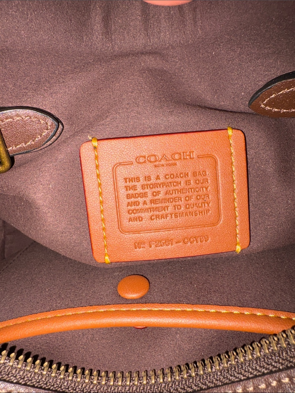 Coach Soft Empire Carryall Bag 21 Maple Brown Brass Leather Crossbody CCY99 - Picture 11 of 12
